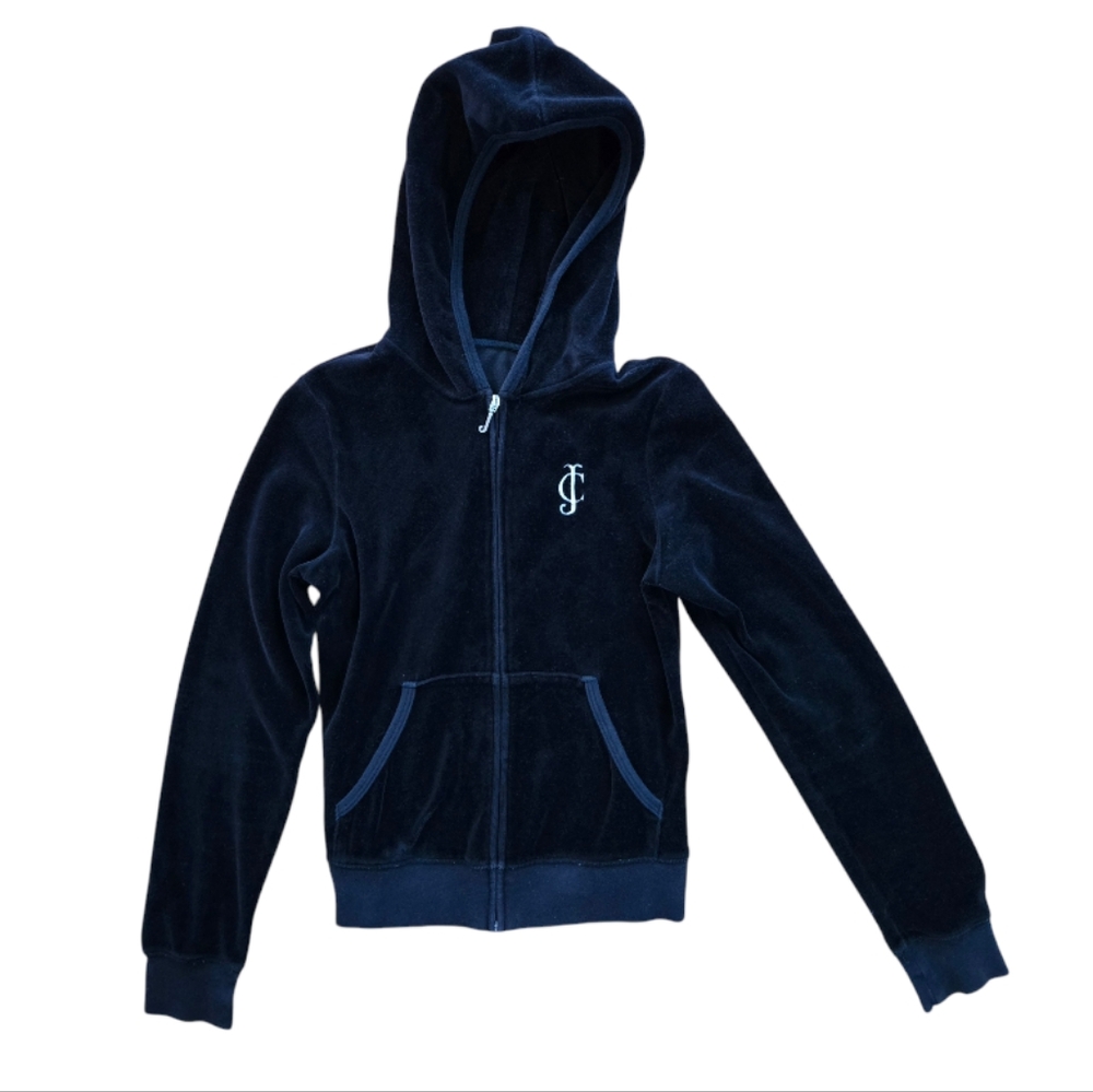 Juicy Couture size medium velour long sleeve zip up hoodie